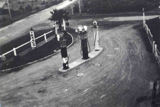 View of petrol pumps 1940s with Canterbury Rd on left 262x175@2x