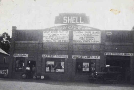 WORKSHOP in the late 1930s with Roland and Alfred in doorway 262x175@2x